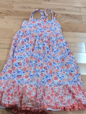 Haute Hippie Coral & Blue Floral Girls' Sundress